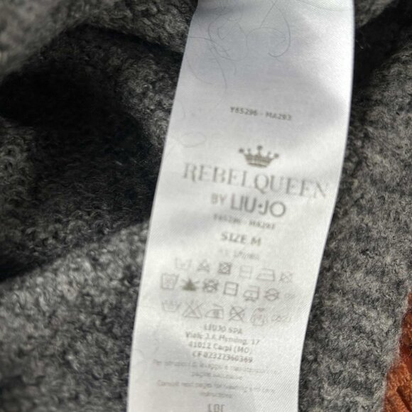 Rebelqueen by Liu Jo Dark Heather Grey Mohair-Blend Dolman Heart Sweater – EU M - Picture 12 of 12